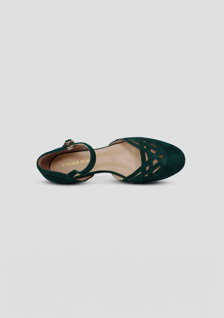 Serpente - dark green suede