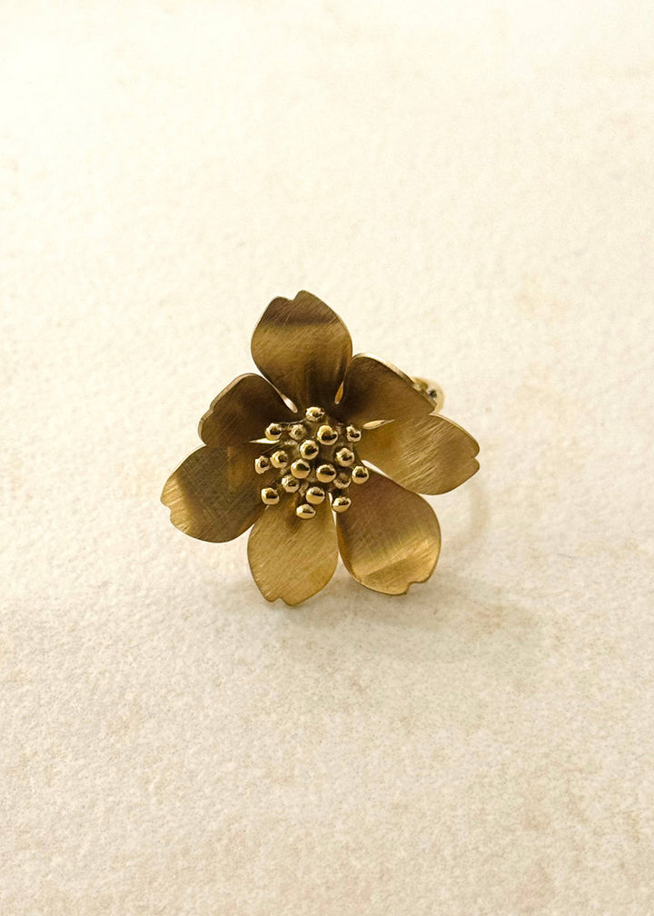 Statement Ring with Flower