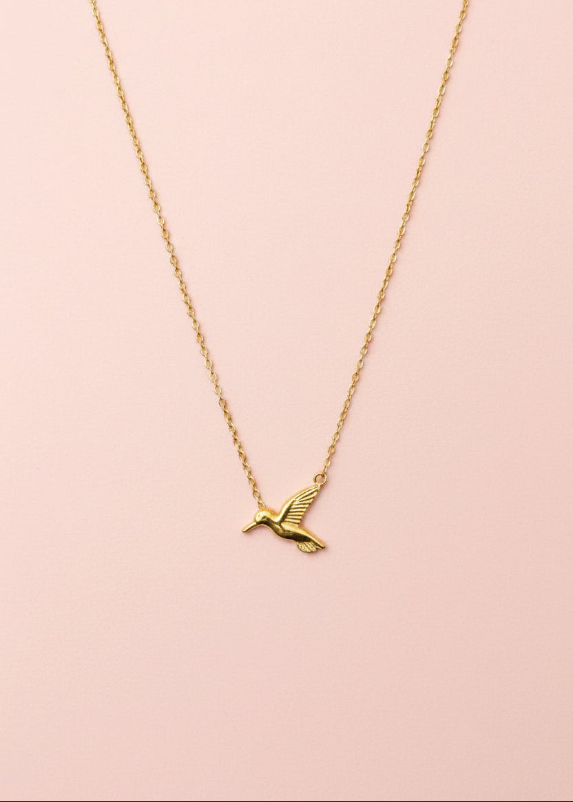 Minimal Hummingbird Necklace 