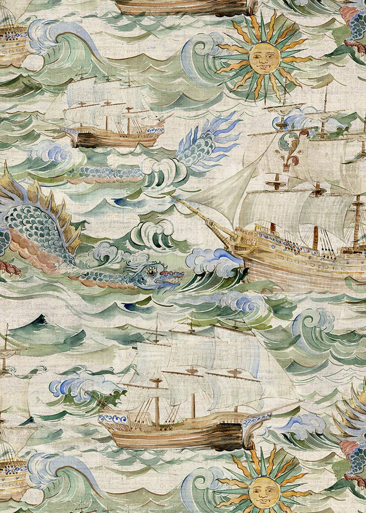 Shirt Dress with Swing Skirt - Ships of the Dragon Sea