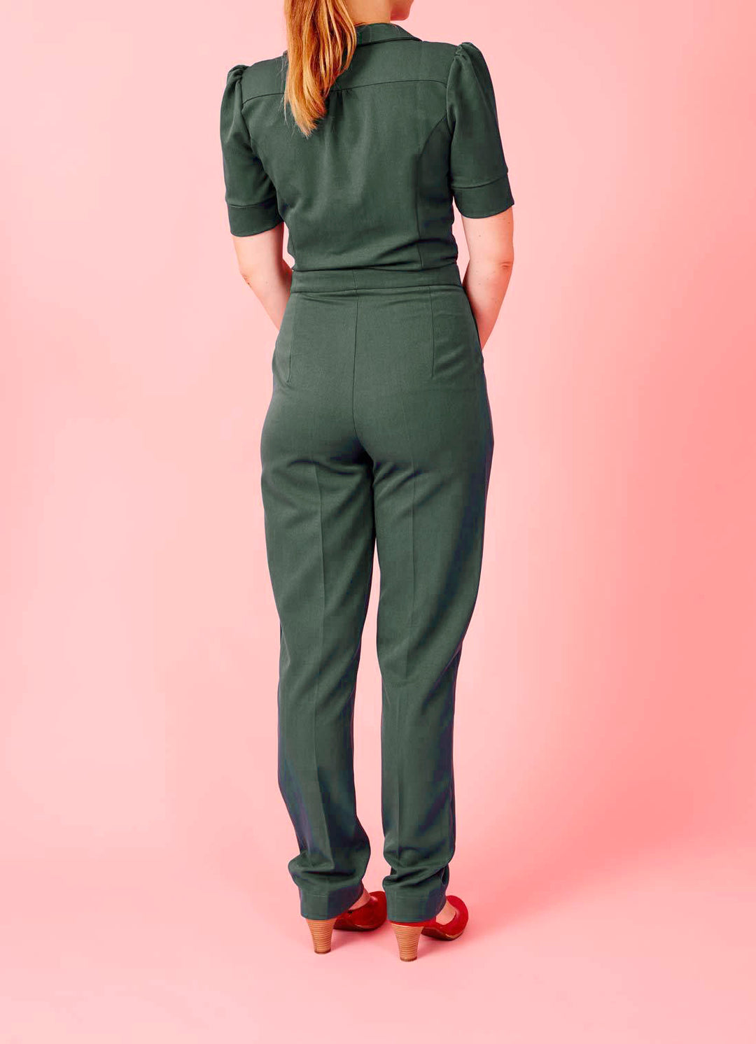 Classic Jumpsuit - green garbardine