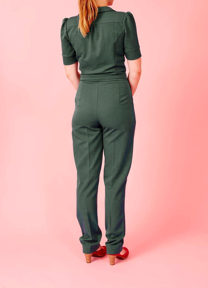 Classic Jumpsuit - green garbardine