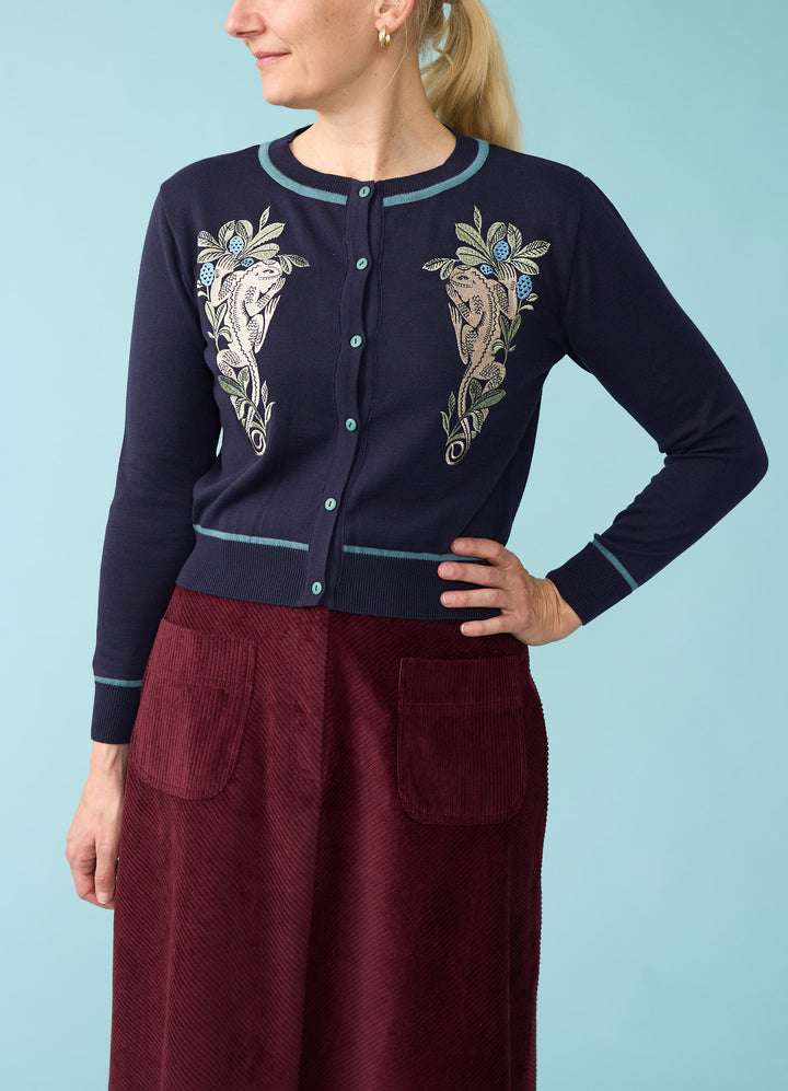 Vera Cardigan - Navy Lizard
