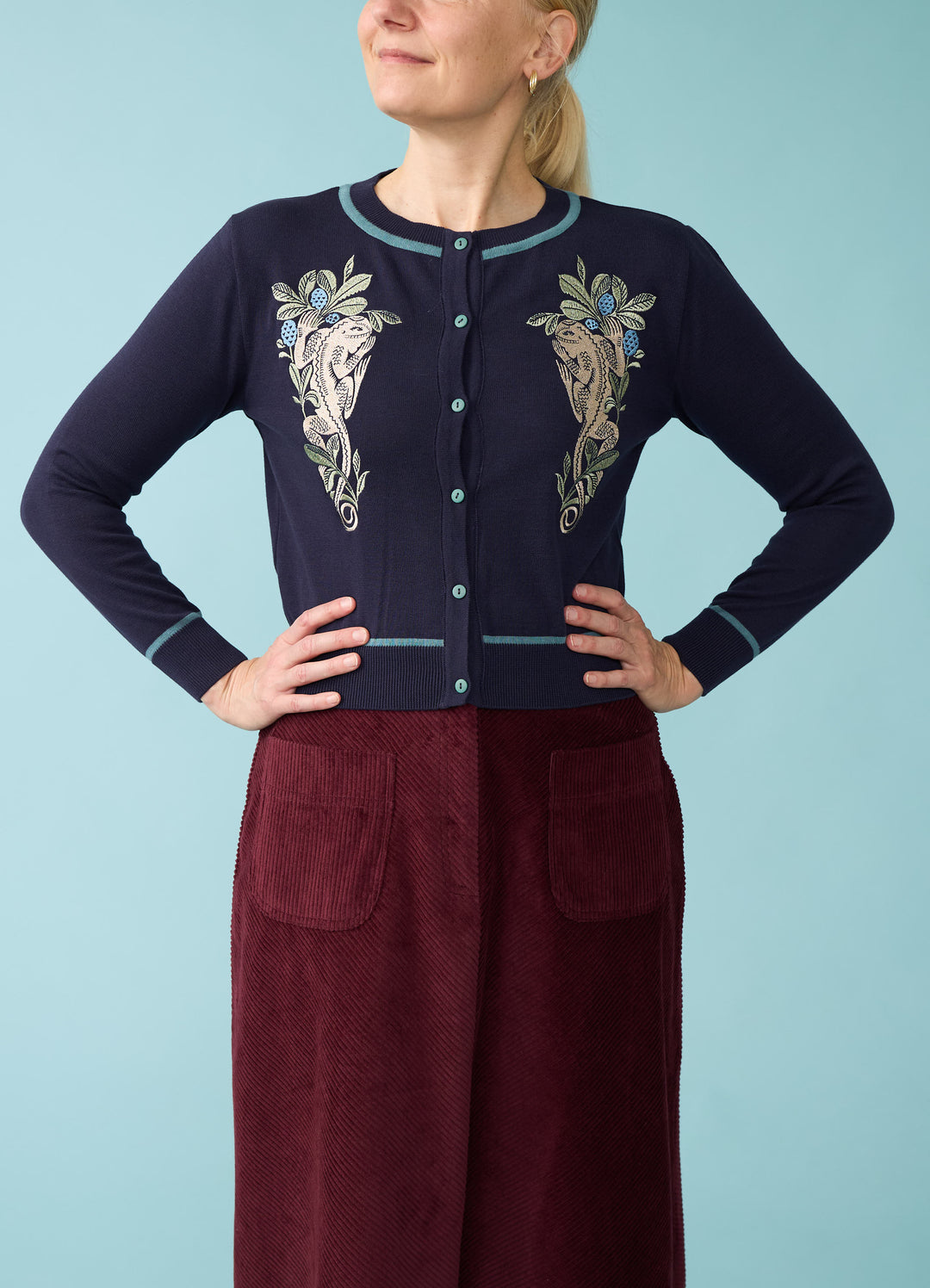 Vera Cardigan - Navy Lizard