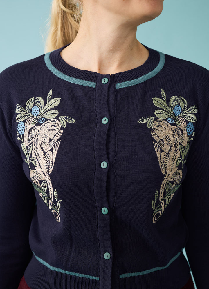 Vera Cardigan - Navy Lizard