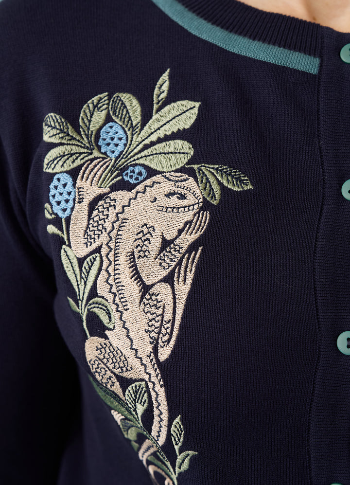 Vera Cardigan - Navy Lizard