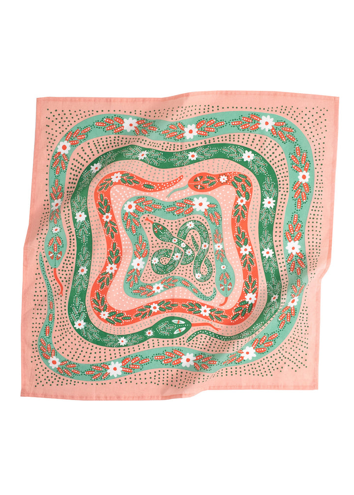 Pink Snakes bandana - pink/grøn