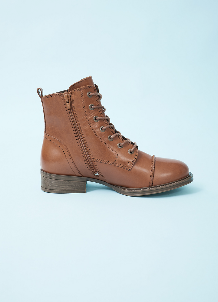 Pandora leather lace-up boots - brown