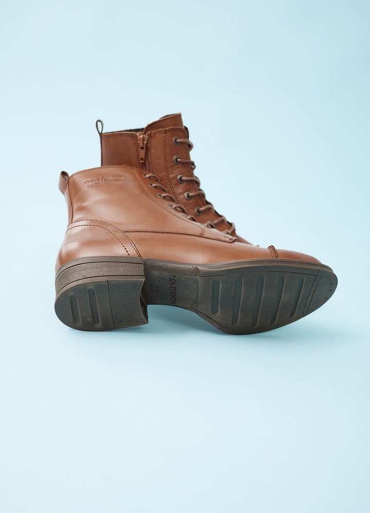 Pandora leather lace-up boots - brown