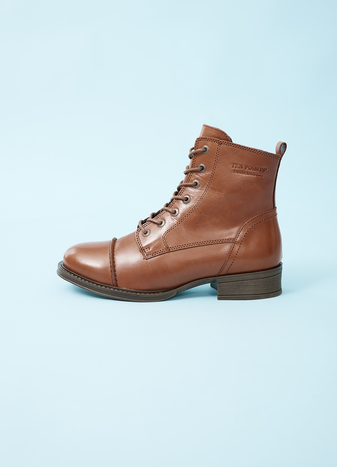 Pandora leather lace-up boots - brown