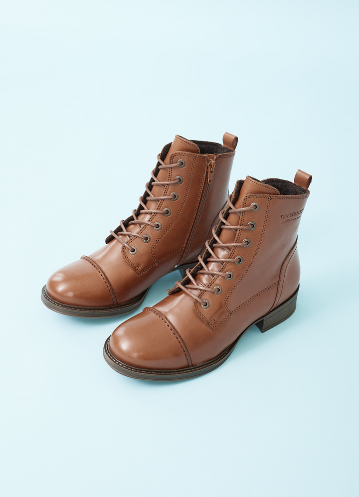 Pandora leather lace-up boots - brown