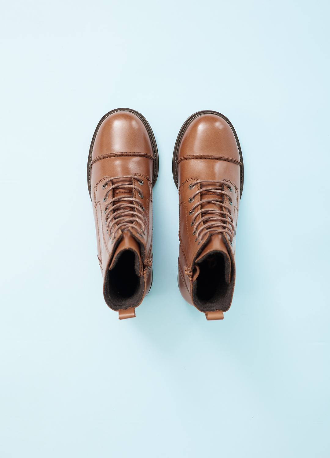 Pandora leather lace-up boots - brown