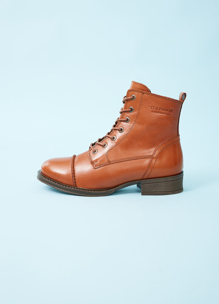 Pandora Lace-up boots in leather - cognac