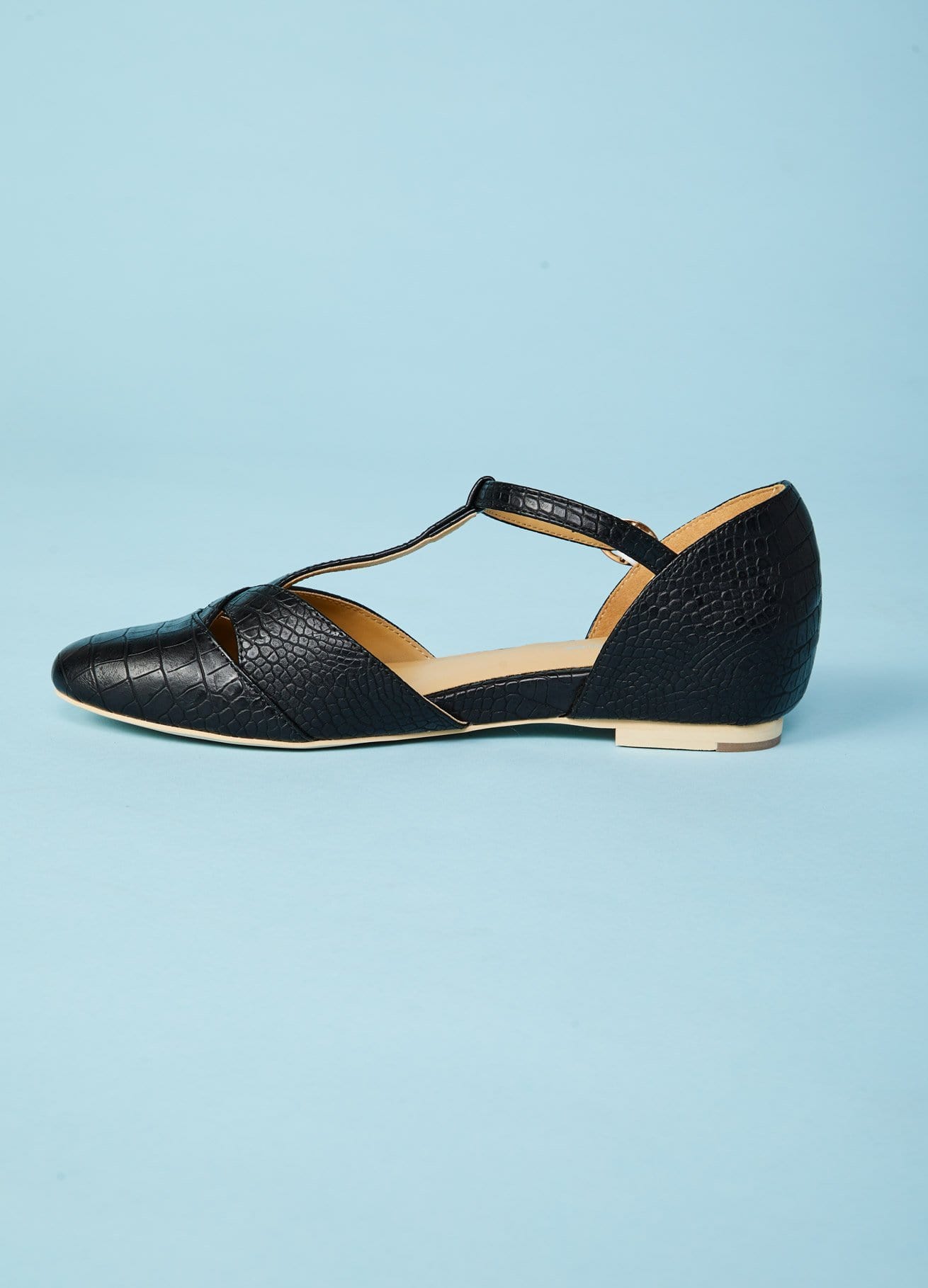 Vegan black shoes with t strap Charlie Stone Shoes Buy online