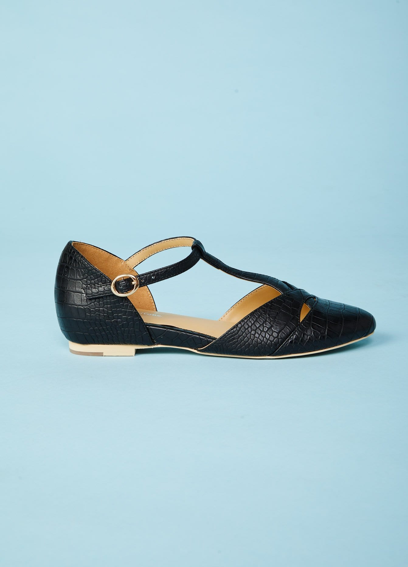 Vegan black shoes with t strap Charlie Stone Shoes Buy online