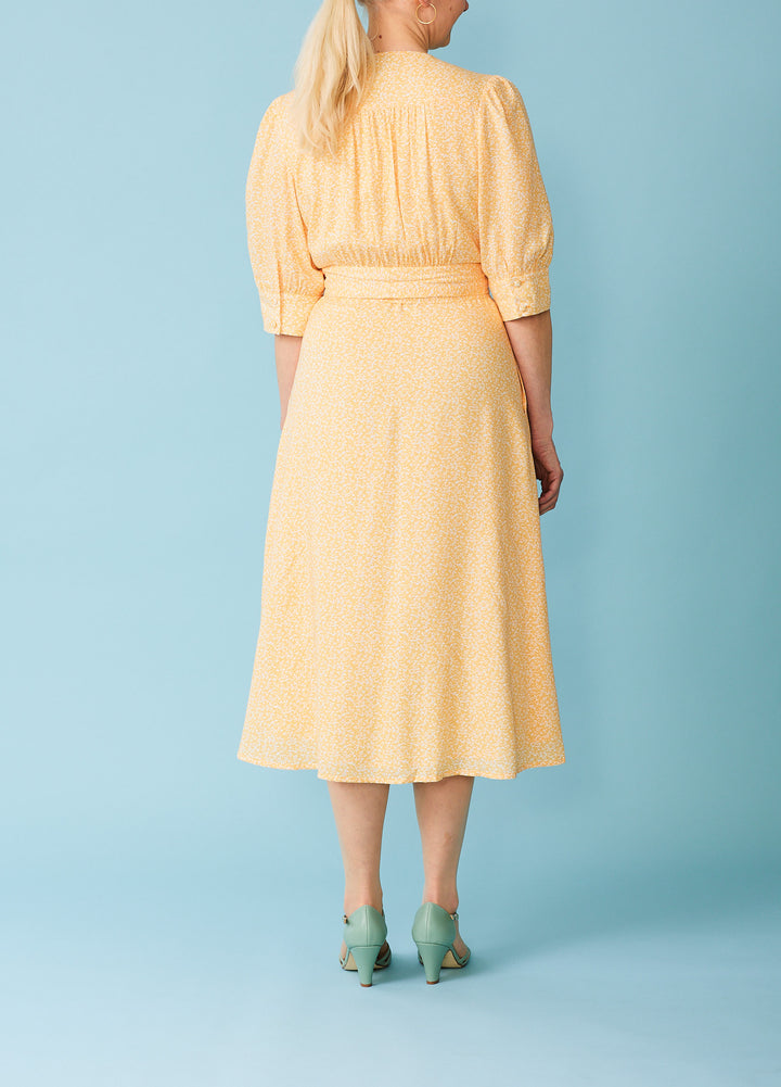 Marianna Darjeeling Ditzy Dress - Yellow/White