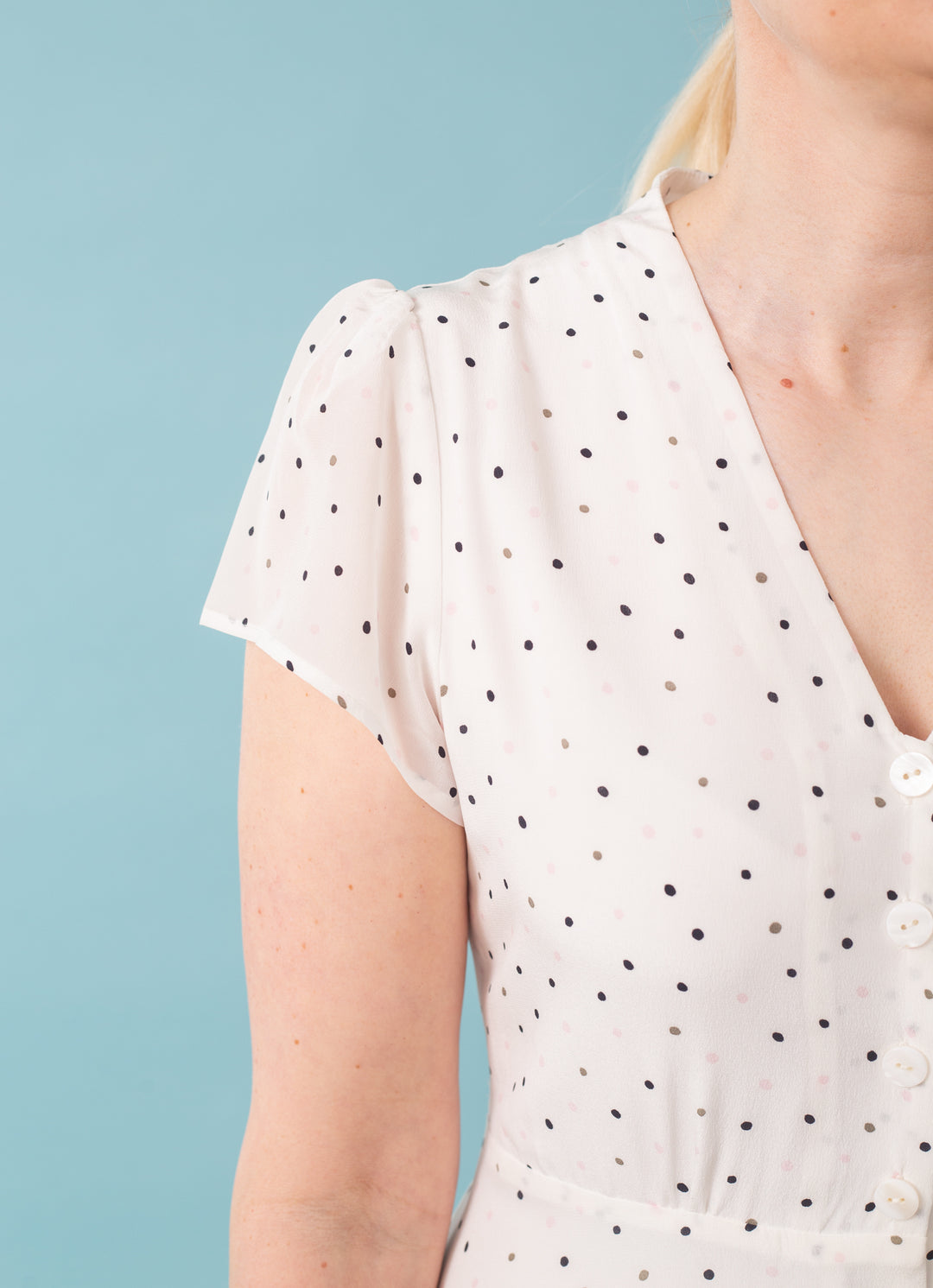Eloise Shirt Dress - White/Dot