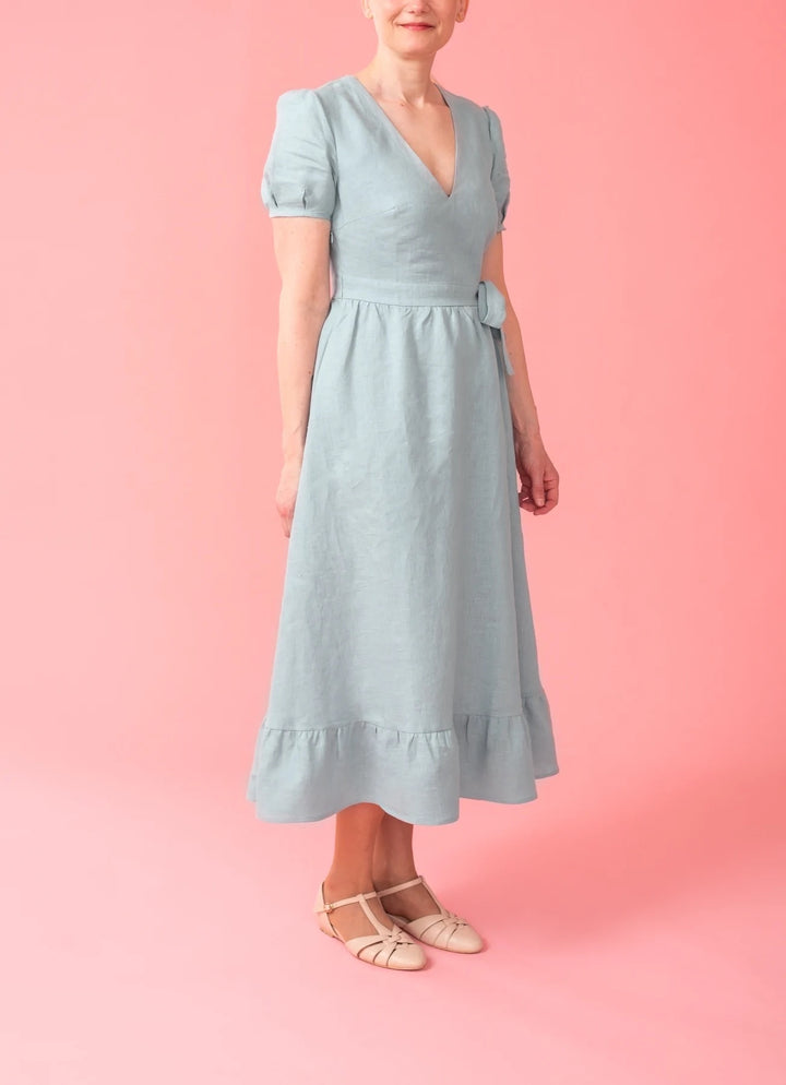 Aria Linen dress - Light blue