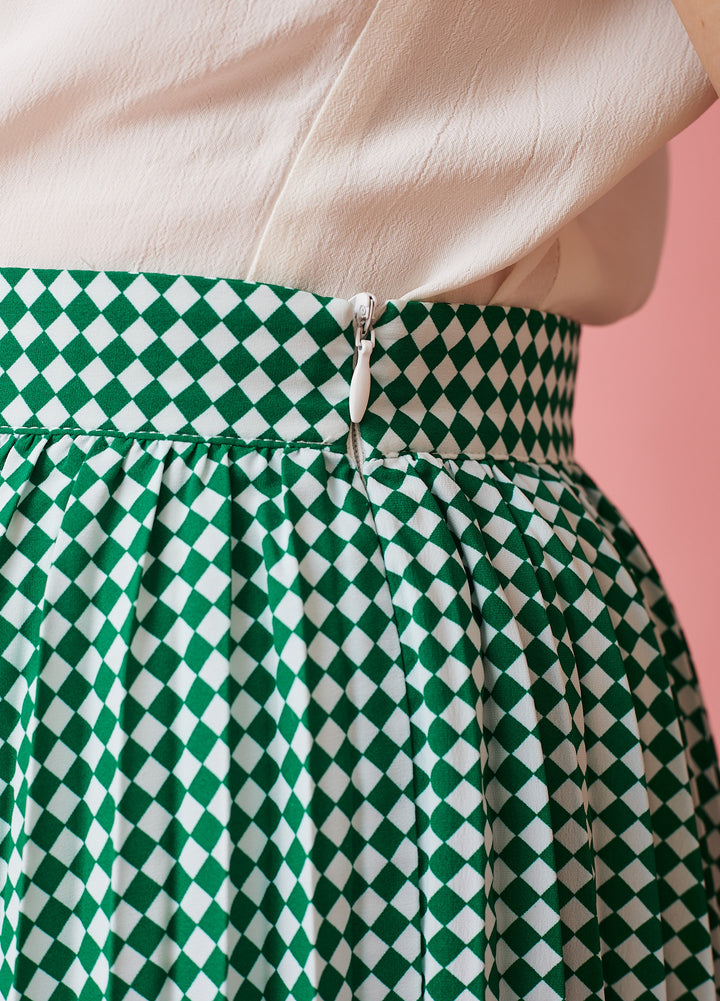 Sabina Diamonds Forever Skirt - White/Green