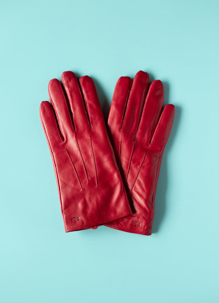 Angelina Gloves in lambskin - Dark Red