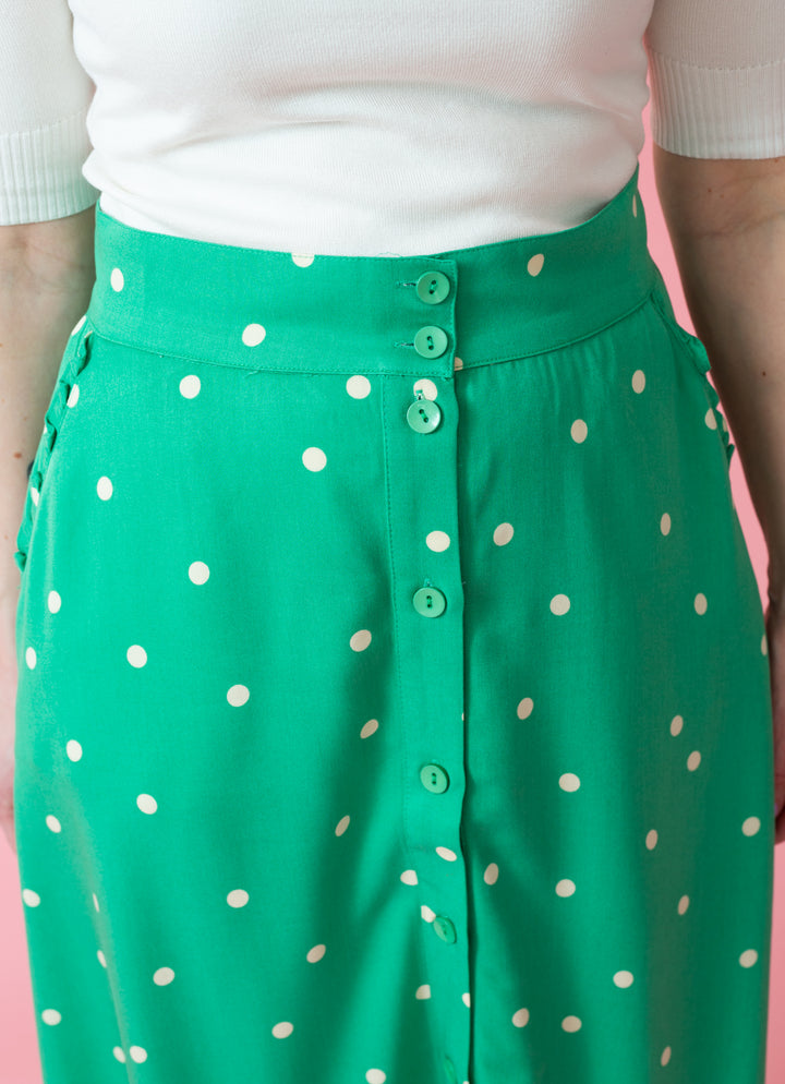 See You! Skirt - Green/White