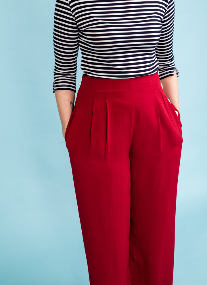 Audrey Trousers - Burgundy