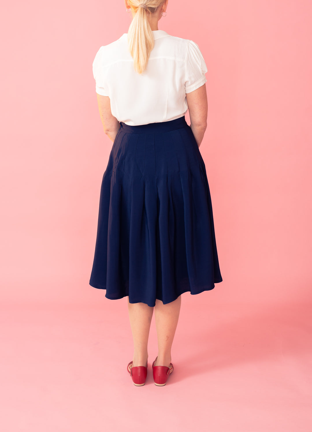 Lucille Pleated Skirt - Mørkeblå