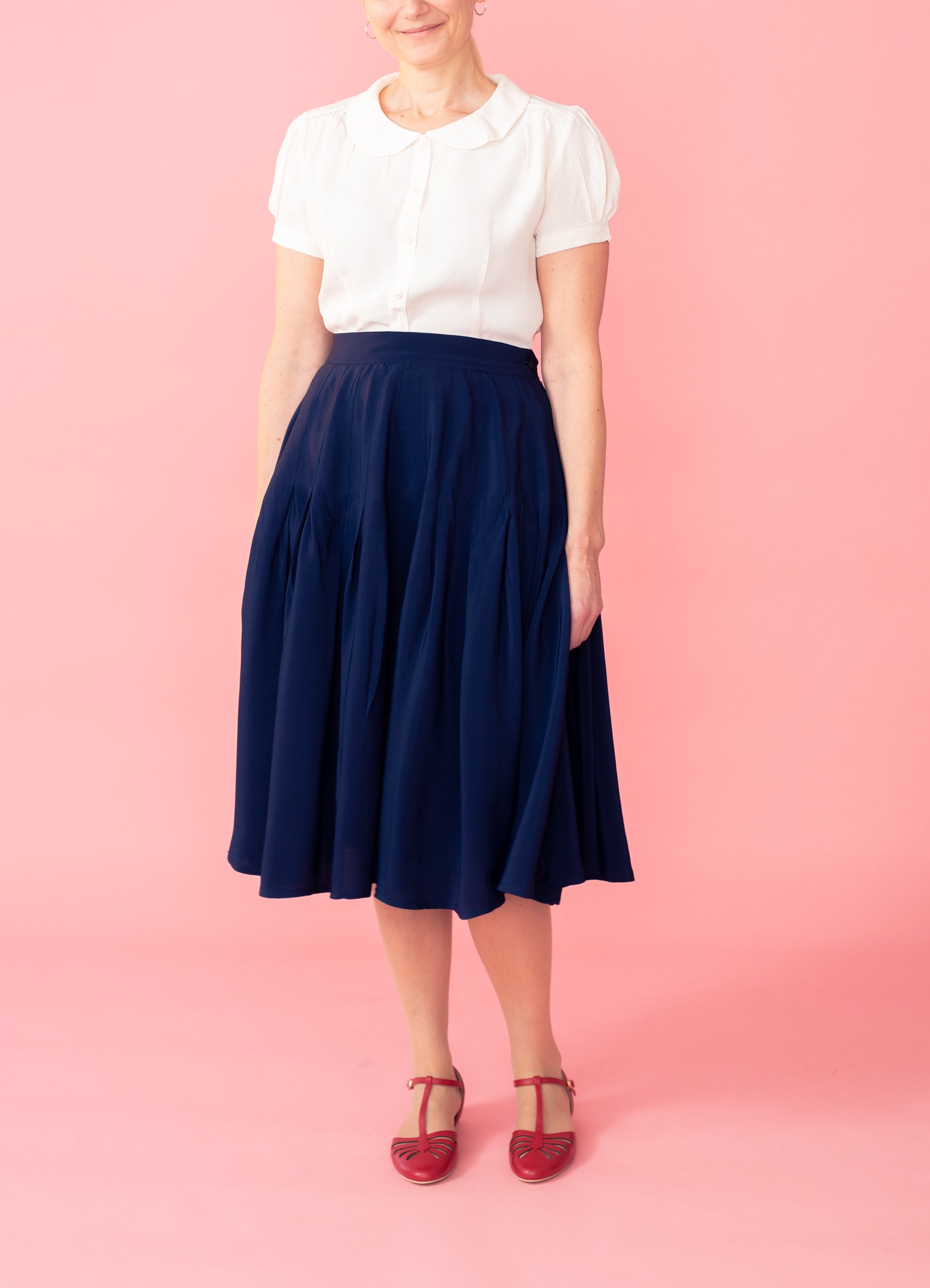 Dark blue skirt with pleats Buy online Seamstress of