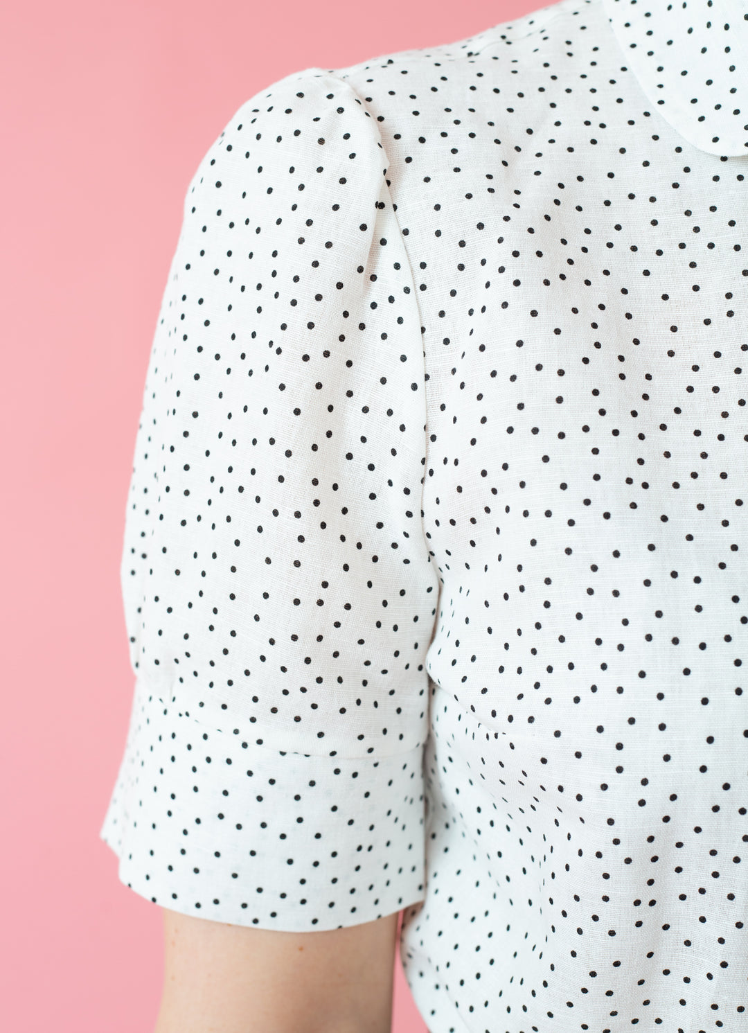 Classic blouse - white with black dots