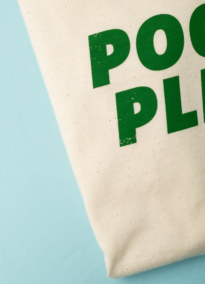 "Pockets please" T-shirt - Nistret Creme/grøn